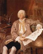 Aved, Jacques-Andre-Joseph Portrait of Carl Gustaf Tessin painting